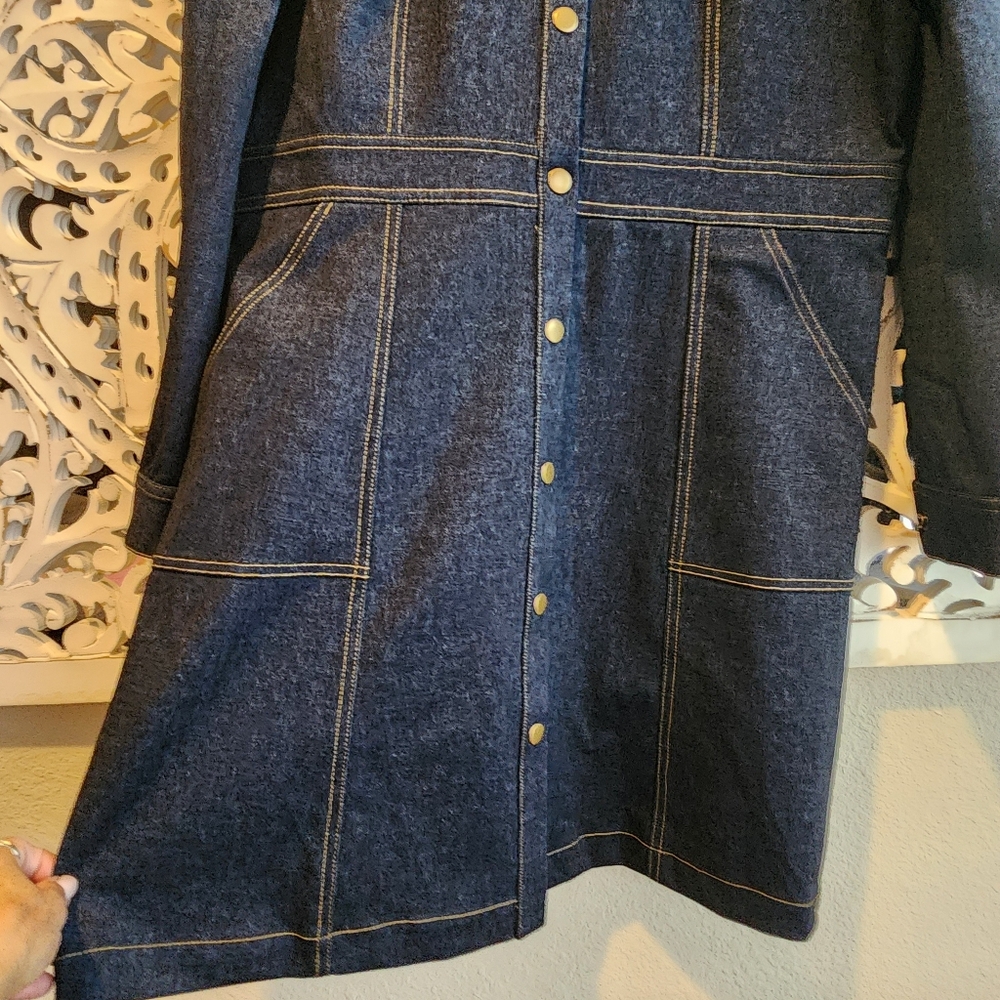 JUDE CONNALLY SOLANGE JUDE DENIM DRESS NAVY NWOT SIZE LARGE - Picture 11 of 16